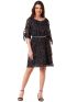 ANNA RAXEVSKY Black devore dress with tying sleeves D23116