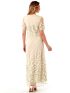ANNA RAXEVSKY Beige maxi dress with embroidered tulle D23120