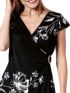 MARYLAND Μαύρο κοντομάνικο φόρεμα με μοτίβο 16502 Opal