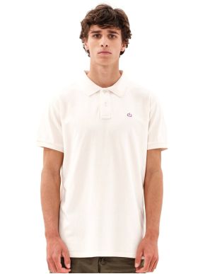 EMERSON Ανδρική κοντομάνικη πικέ πόλο μπλούζα 231.EM35.69GD OFF WHITE