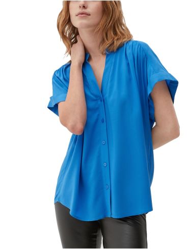 S.OLIVER Women's blue short-sleeved tunic top 2124146.5547 Royal Blue