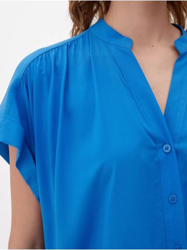 S.OLIVER Γυναικείο μπλέ κοντομάνικο τούνικ μπλουζάκι 2124146.5547  Royal Blue