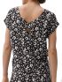 S.OLIVER Women's black and white short-sleeved viscose blouse 2132617-99A6 Black