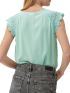S.OLIVER Women's turquoise Blouse with broderie anglaise  2132615-6092 Pastel Turquoise