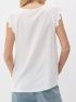 S.OLIVER Γυναικείο εκρού αμάνικο μπλουζάκι με δαντέλα 2132615-0200 Ecru