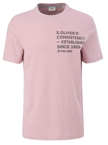 S.OLIVER Men's pink short-sleeved T-Shirt 2129852.41W2 Rose