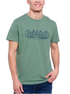 FUNKY BUDDHA Ανδρικό λαδί T-Shirt FBM007-037-04 DUSTY GREEN