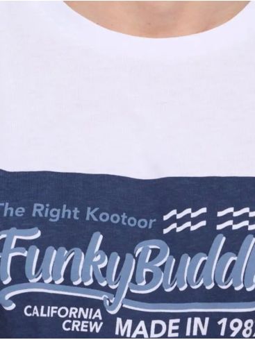 FUNKY BUDDHA Ανδρικό μπλέ navy T-Shirt FBM007-326-04 NAVY