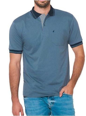 FORESTAL Men's Blue Short Sleeve Pique Polo Shirt 721403
