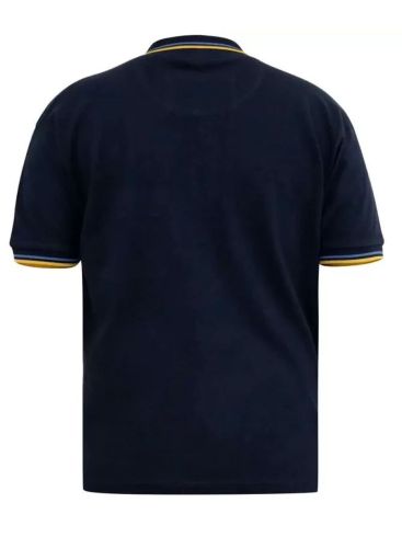 DUKE Men's Blue Short Sleeve Pique Polo Shirt (Up to 7XL) HAMFORD 1 Dark Navy