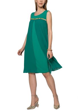 BRAVO Πράσινο αμάνικο φόρεμα μουσελίνας 23072