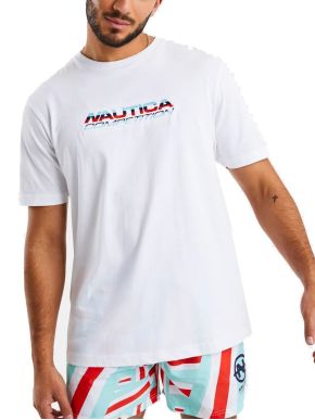 NAUTICA Competition Ανδρικό λευκό κοντομάνικο T-Shirt μπλουζάκι N7101011 908 White