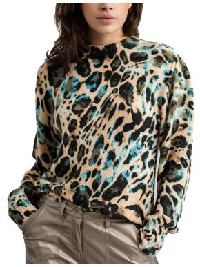 ESQUALO Women's animal print sweater F23 07500 999