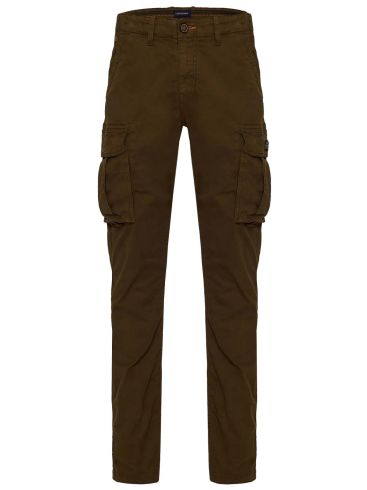 FUNKY BUDDHA Men's elastic cargo pants FBM008-002-02 KHAKI