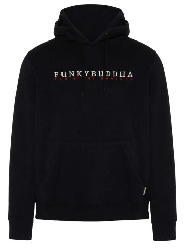 FUNKY BUDDHA Ανδρικό μαύρο μακρυμάνικο φούτερ FBM008-057-06 BLACK