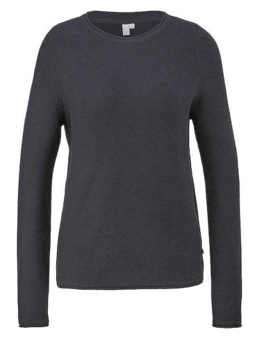 S.OLIVER Women's black knit long sleeve blouse 2102142-9999