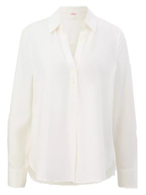 S.OLIVER Γυναικεία εκρού μακρυμάνικη μπλούζα βιζκόζης 2133440-9999