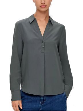 More about S.OLIVER Women's olive long sleeve viscose blouse 2133817-7909