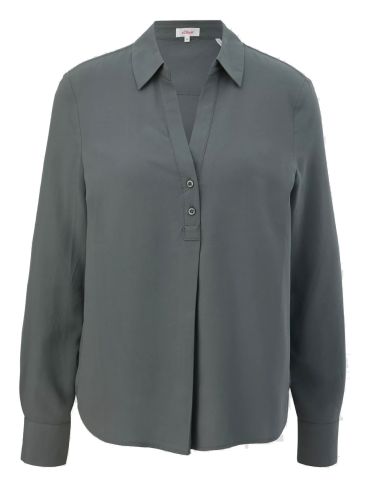 S.OLIVER Women's olive long sleeve viscose blouse 2133817-7909