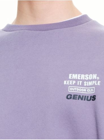 EMERSON Men's Lilac Long Sleeve Sweatshirt 222.EM20.19 VIOLET ..