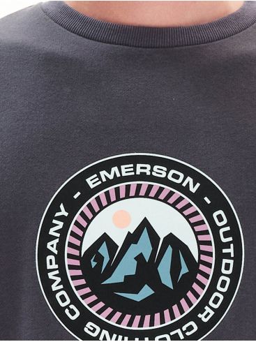 EMERSON Men's gray hoodie 222.EM20.15 STONE GRAY ..
