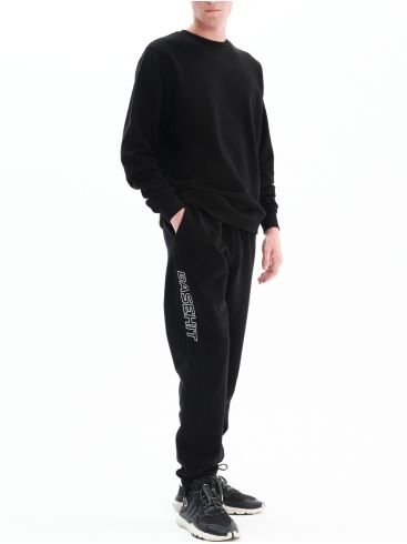 BASEHIT Men's black sweatshirt 222.BM20.06 Black ..