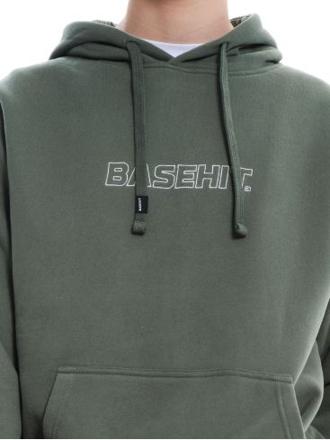 BASEHIT Men's olive hooded sweatshirt 222.BM20.20 DUSTY GREEN ..