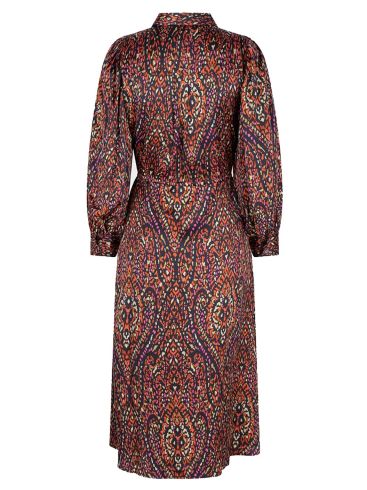 ESQUALO Ολλανδικό μακρυμάνικο σατέν φόρεμα 14525 Print