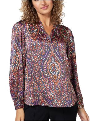 ESQUALO Women's printed blouse V F23 14526 999 Print