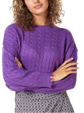 ESQUALO Women's purple sweater F23 18502 590 Deep Lavender