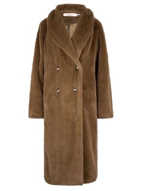ESQUALO Γυναικείο λαδί μακρύ γούνινο παλτό F23 37514 Army Green