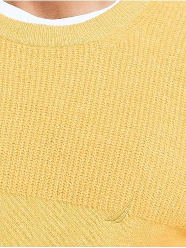 NAUTICA Competition Men's yellow knit top 3NCS37102-3TO TAWNYOlive