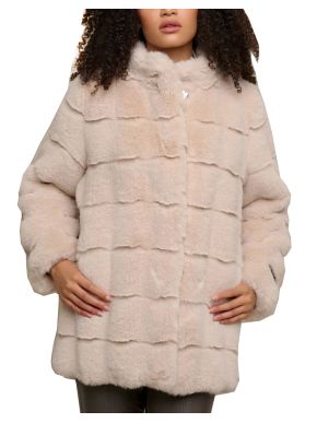 RINO PELLE Dutch women's long soft fur jacket Joppe 7002310 Stone