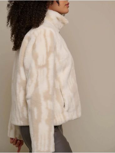 RINO PELLE Ολλανδικό γυναικείο εκρού γούνινο μπουφάν Vie 7012310 Soft Ikat