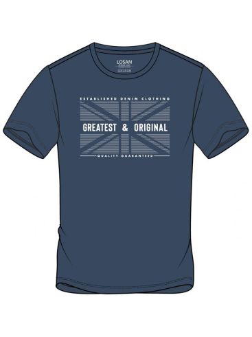 LOSAN Ανδρικό μπλέ κοντομάνικο T-Shirt 211-1631AL 440 Blue