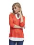 FRANSA Γυναικεία πορτοκαλί πλεκτή μπλούζα V 20611398-1815591 Red Alert Melange