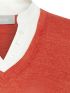 FRANSA Women's orange knitted V blouse 20611398-1815591 Red Alert Melange