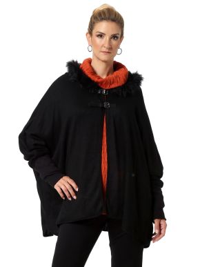 ANNA RAXEVSKY Women's black cape Z22214
