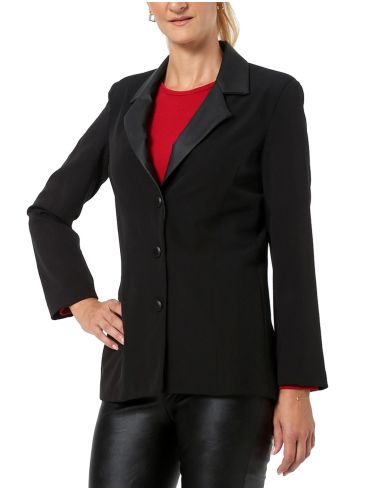 ANNA RAXEVSKY Women's black jacket, leatherette collar Z22210 BLACK