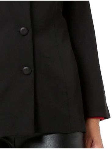 ANNA RAXEVSKY Γυναικείο μαύρο σακάκι, δερματίνη Z22210 BLACK