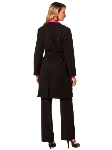 ANNA RAXEVSKY Γυναικείο μαύρο παλτό Z22218 BLACK
