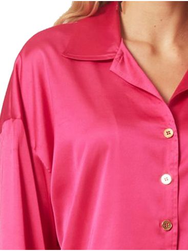 ANNA RAXEVSKY Women's fuchsia satin shirt B22241 FUCHSIA