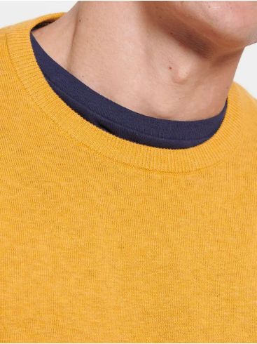 FUNKY BUDDHA Men's mustard long sleeve sweater FBM08-001-09 Ocher Mel