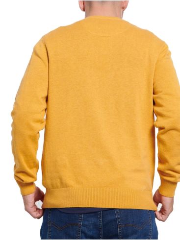 FUNKY BUDDHA Men's mustard long sleeve sweater FBM08-001-09 Ocher Mel