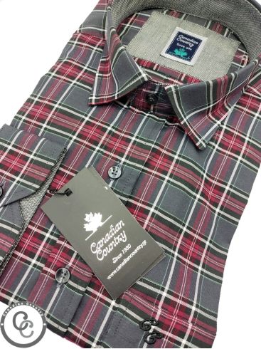 CANADIAN COUNTRY Ανδρικό κόκκινο καρό μακρυμάνικο πουκάμισο 7250- 6