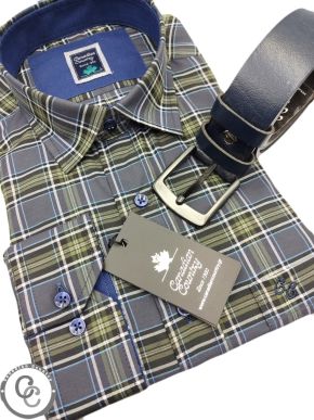CANADIAN COUNTRY Ανδρικό λαδί καρό μακρυμάνικο πουκάμισο 7250-5