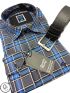 CANADIAN COUNTRY Men's Blue Plaid Long Sleeve Shirt 7250-4