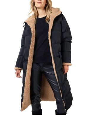 ESQUALO Women's black long double-sided jacket F23 37510 000 Black