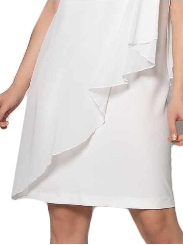 BRAVO Cream Asymmetrical Asymmetrical Beading Muslin Dress.