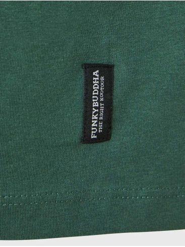 FUNKY BUDDHA Ανδρική πράσινη μακρυμάνικη λεπτή μπλούζα FBM008-020-07 ANTIQUE GREEN